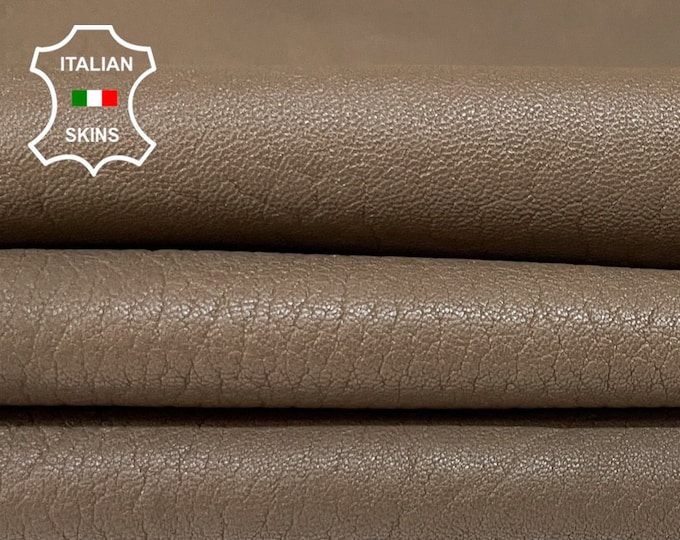 NATURAL BROWN GRAINY vegetable tan thick soft Italian Lambskin Lamb Sheep leather hide pack 3 skins total 18sqf 1.5mm #A8897