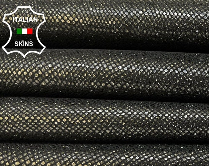 BRONZE PEARLIZED SNAKE Print On Thick Italian Goatskin Goat Leather pack 2 hides skins total 4sqf 1.1mm #B5890