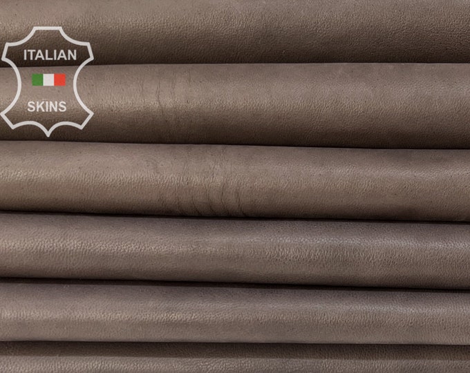 NATURAL BROWN NAKED Thick Soft Italian Lambskin Lamb Sheep leather pack 2 hides skins total 12+sqf 1.2mm #B8000