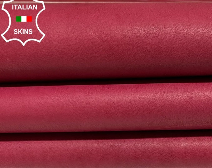 NATURAL WINE RED Vegetable Tan Thick Italian Lambskin Lamb Sheep Leather hide hides skin skins 9sqf 1.2mm #B6409