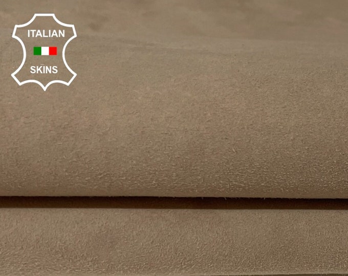 WALNUT BEIGE SUEDE strong Italian Goatskin Goat Leather hide hides skin skins 3sqf 0.8mm #A9828