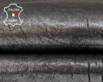 METALLIC SILVER BUBBLY Antiqued Rustic Look Vegetable Tan Thick Italian Lambskin Lamb Sheep Leather hide hides skin skins 5sqf 1.7mm #B398