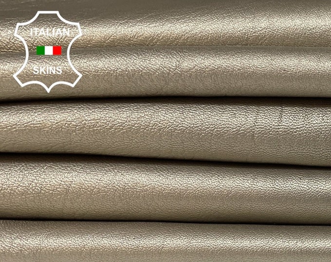 ECRU CHAMPAGNE PEARLIZED On Vegetable Tan Italian Goatskin Goat Leather hides pack 2 skins total 14+sqf 1.0mm #B932