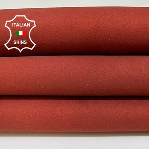 BRIC RED SUEDE Soft Italian Lambskin Lamb Sheep leather hide hides skin skins 6+sqf 0.8mm #B4781