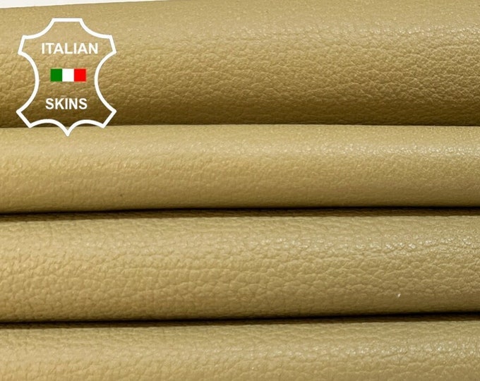 KHAKI BEIGE ROUGH Soft Italian Lambskin Lamb Sheep leather pack 2 hides skins total 11sqf 0.9mm #B5029