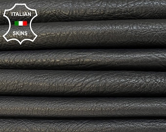 BLACK ELEPHANT GRAINY Vegetable Tan Thick Soft Italian Lambskin Lamb Sheep Leather pack 2 hides skins total 14sqf 1.1mm #B4397