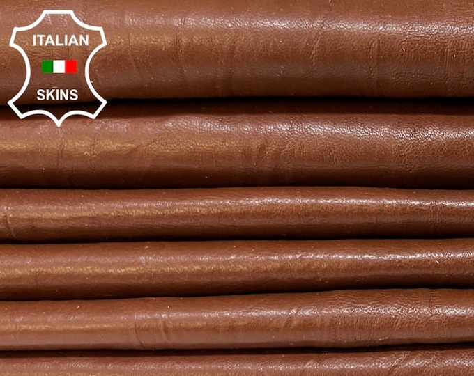 BROWN WRINKLED Vegetable Tan Thin Soft Italian Lambskin Sheep Leather pack 5 hides skins total 25sqf 0.5mm #B6676