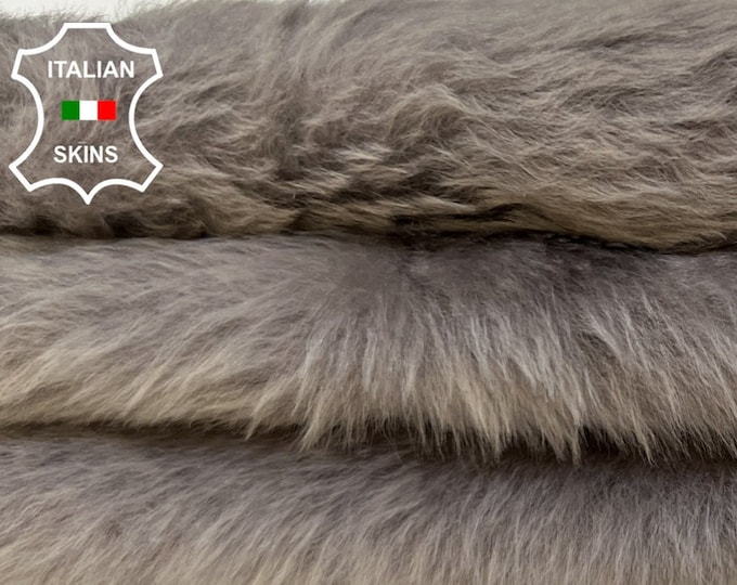 TAUPE GRAY SHORT Hair On sheepskin shearling fur hairy sheep Italian leather skin skins hide hides 20"x20"   #B3957