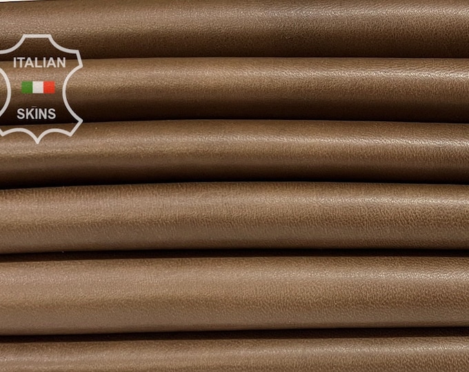 BROWN Soft Italian Lambskin Lamb Sheep Leather pack 2 hides skins total 15sqf 0.9mm #B7207