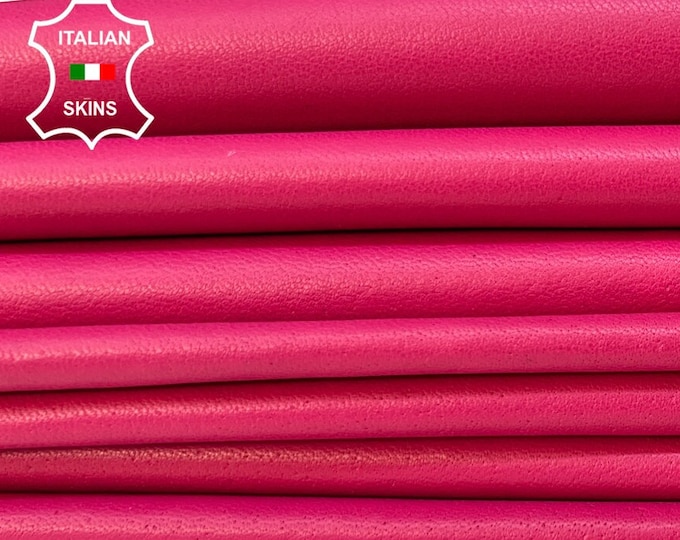 HOT PINK FUCHSIA Soft Italian Lambskin Lamb Sheep leather pack 3 hides skins total 24sqf 0.8mm #B9266