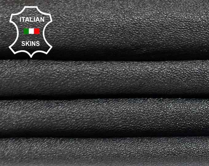 BLACK ROUGH WRINKLED Thin Soft Italian Lambskin Lamb Sheep Leather hides hide skin skins 6sqf 0.6mm #B2032