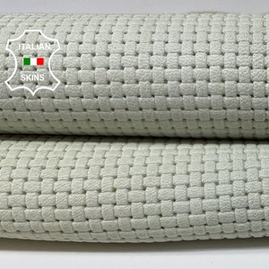 UNDYED WOVEN TEXTURED Print Greenish Gray Thick Italian Goatskin Goat Leather hides hide skin skins 6sqf 1.4mm #B2218