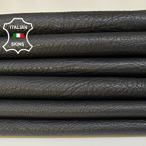BLACK ELEPHANT GRAINY Vegetable Tan Thick Soft Italian Lambskin Lamb Sheep Leather pack 2 hides skins total 14sqf 1.1mm #B4397