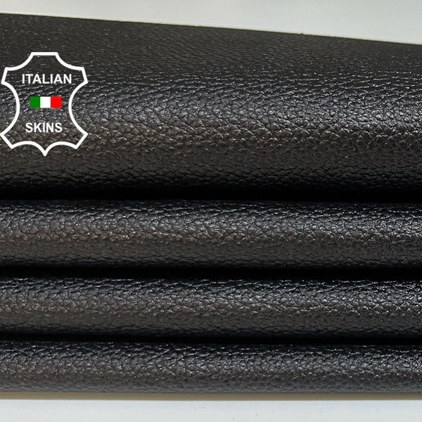 BLACK PEBBLE GRAINY Italian Goatskin Goat leather pack 2 hides skins total 12sqf 1.0mm #B3461