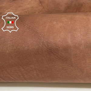 NATURAL BROWN VACHETTA Vegetable Tan Full Grain Naked Tooling Heavy Thick Strong Italian Cow leather skin hide 24"x55" 4.5-5.5mm 12oz #B9748