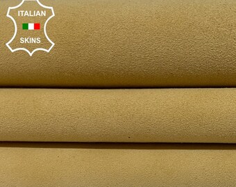 Free FedEx & Duties - PEACH YELLOW SUEDE Soft Italian Goatskin Goat Leather skin 3-4sqf 0.9mm #B2655
