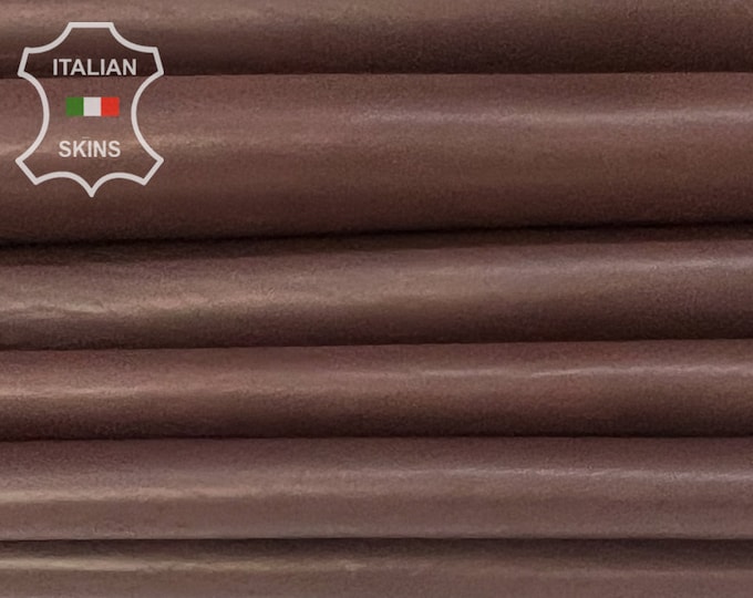 BURNT BROWN NATURAL Soft Italian Calfskin Cow Leather pack 9 hides skins total 40sqf 1.0mm #B7761