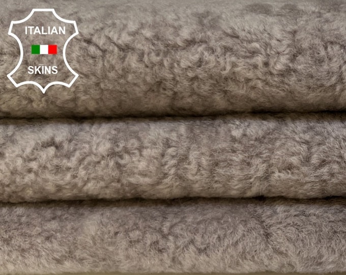 TAUPE GRAY Hair On sheepskin shearling fur hairy sheep Italian leather skin skins hide hides 16"x25"  #B3987