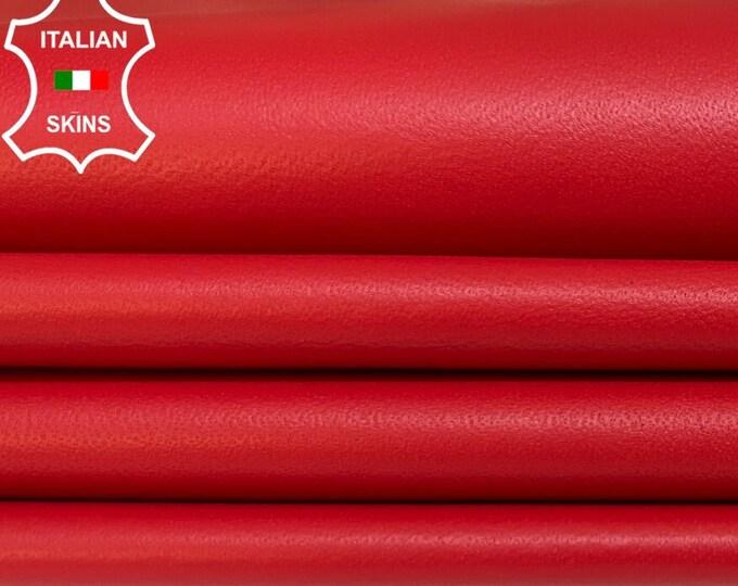 RED Soft Italian Lambskin Lamb Sheep Leather pack 2 hides skins total 9+sqf 0.7mm #B4815