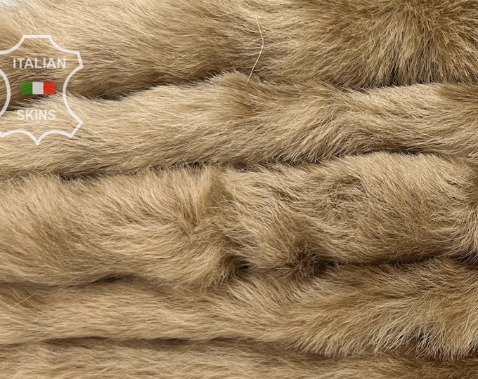 CAMEL SAND BROWN Short Hair On Soft sheepskin shearling fur hairy sheep Italian leather pack 5 hides skins total 15sqf 21"x31"  #B7056