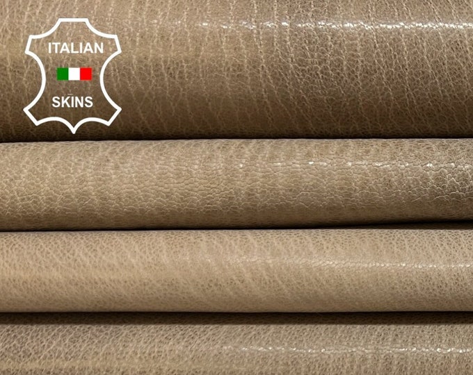 WASHED WALNUT BEIGE Vegetable Tan Italian Goatskin Goat Leather pack 3 hides skins total 13sqf 0.9mm #B5266
