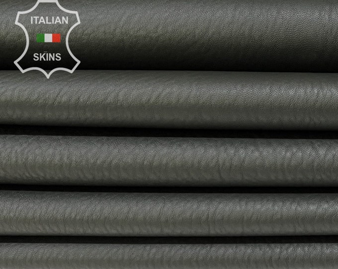 PETROL GREEN Grainy Thick Soft Italian STRETCH Backed Lambskin Lamb Sheep Leather pack 2 hides skins total 12sqf 1.2mm #B7376