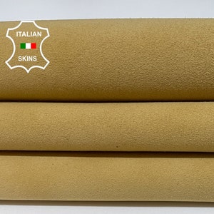 PEACH YELLOW SUEDE Soft Italian Goatskin Goat Leather hides hide skin skins 3-4sqf 0.9mm #B2655