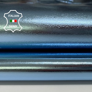 METALLIC SKY BLUE Light Blue Italian Goatskin Goat Leather hides pack 2 skins total 7+sqf 1.0mm #B1104