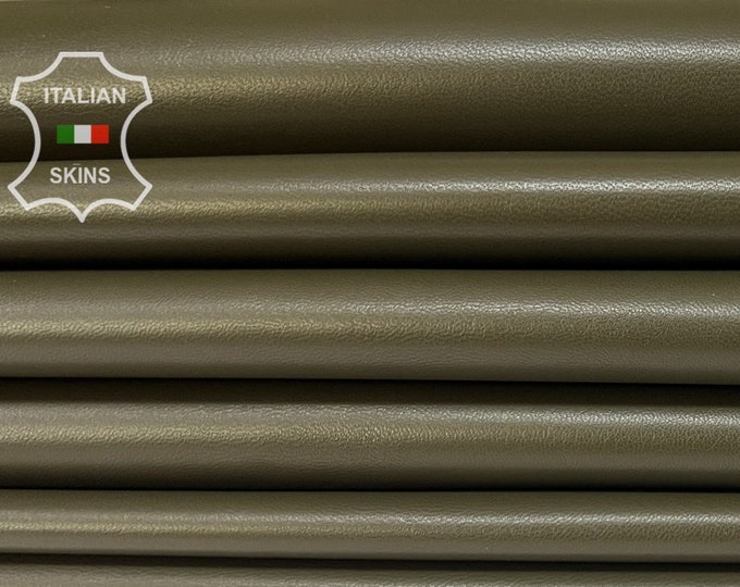 OLIVE GREEN Thin Soft Italian Lambskin Lamb Sheep Leather pack 5 hides skins total 25sqf 0.6mm #B7680