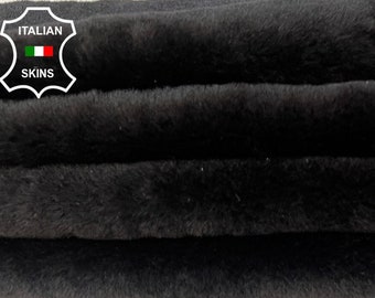 Delivered Duty Paid-VERY DARK BROWN Short Hair On sheepskin shearling fur hairy sheep Italian leather skin 22"x30"  #B3993