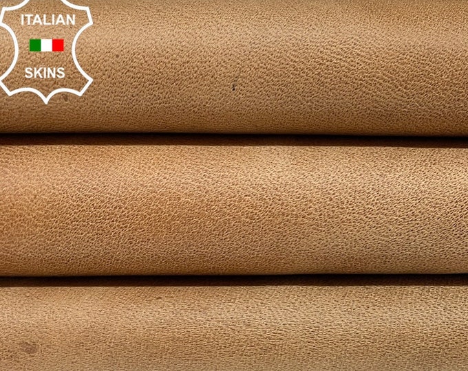 SAND BROWN VINTAGE Look Italian Lambskin Lamb Sheep Leather hides hide skin skins 6sqf 0.9mm #B1265