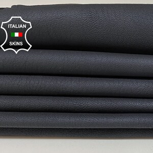 MIDNIGHT DARK GRAY Matte Blue Hue Thick Italian Goatskin Goat Leather hides pack 3 skins total 20sqf 1.1mm #B930