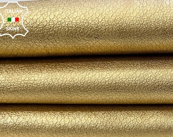 METALLIC GOLD SNAKE Textured Print On Thick Italian Goatskin Goat leather hide hides skin skins 7sqf 1.9mm #C112