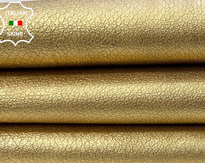 METALLIC GOLD SNAKE Textured Print On Thick Italian Goatskin Goat leather hide hides skin skins 7sqf 1.9mm #C112