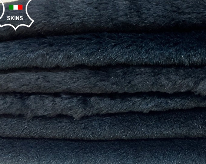 TEAL GREEN BLUE Hair On Soft sheepskin shearling fur hairy sheep Italian leather pack 3 hides skins total 26"x42"  #B8637