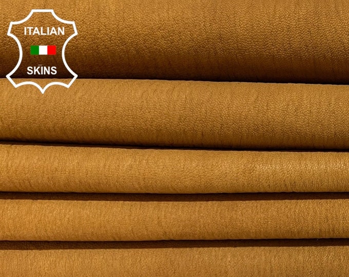 CAMEL TAN STRETCH Naked Vegetable Tanned Soft Italian Lambskin Lamb Sheep Leather pack 2 hides skins total 8sqf 0.7mm #B6532