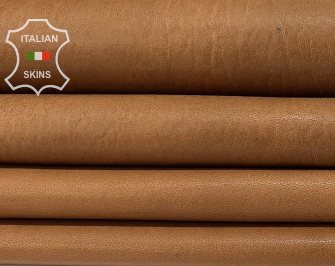 LIGHT BROWN Vegetable Tan Soft Italian Lambskin Lamb Sheep Leather pack 2 hides skins total 9sqf 1.0mm #B7196