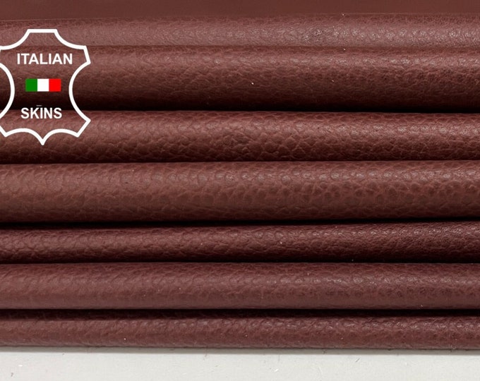 ROSEWOOD BROWN PEBBLE grainy thin Soft Italian Lambskin Lamb Sheep leather skin hide hides pack 2 skins total 14sqf 0.6mm #B6923