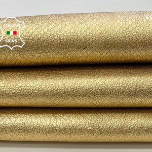 METALLIC GOLD SNAKE Textured Print On Thick Italian Goatskin Goat leather hide hides skin skins 7sqf 1.9mm #C112