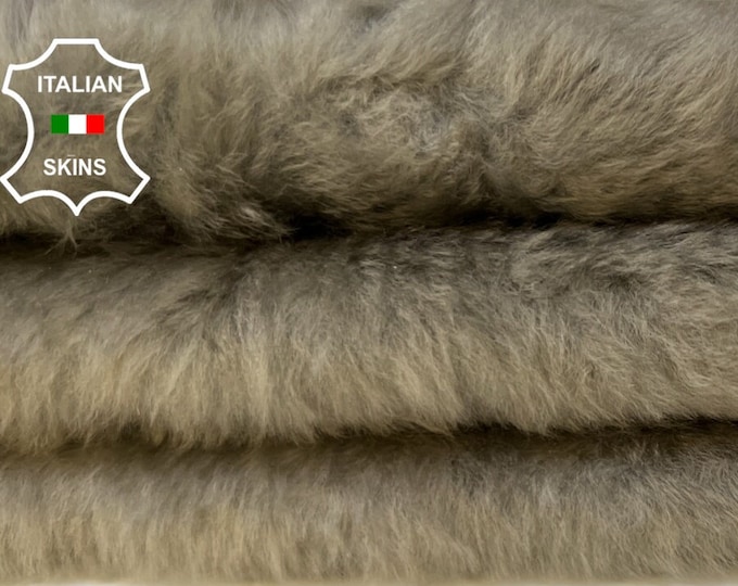 TAUPE GRAY Hair On sheepskin shearling fur hairy sheep Italian leather skin skins hide hides 17"x22"  #B3976