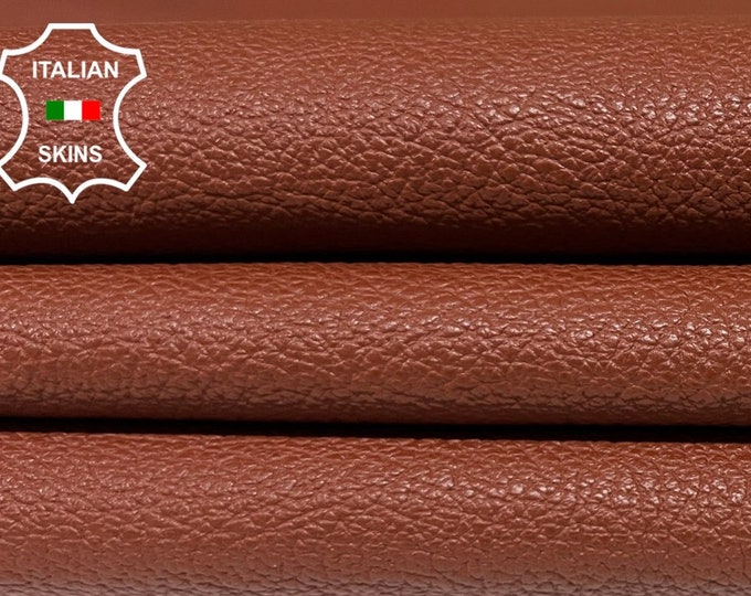 BROWN GRAINY ROUGH Thick Soft Italian Calfskin Calf Cow leather hide hides skin skins 7sqf 1.1mm #B4567