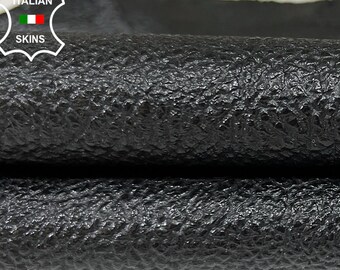 Anthracite METALLIC leather HIDES goatskin grainy goat grain reinforced  with fabric genuine italian skins for crafting