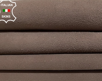 BROWN SUEDE Thin Italian Goatskin Goat Leather hides pack 2 skins total 6sqf 0.6mm #B2606