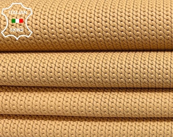 PEACH CHAIN TEXTURED Embossed Print On Thick Italian Goatskin Goat Leather pack 2 hides skins total 14sqf 1.3mm #B8849