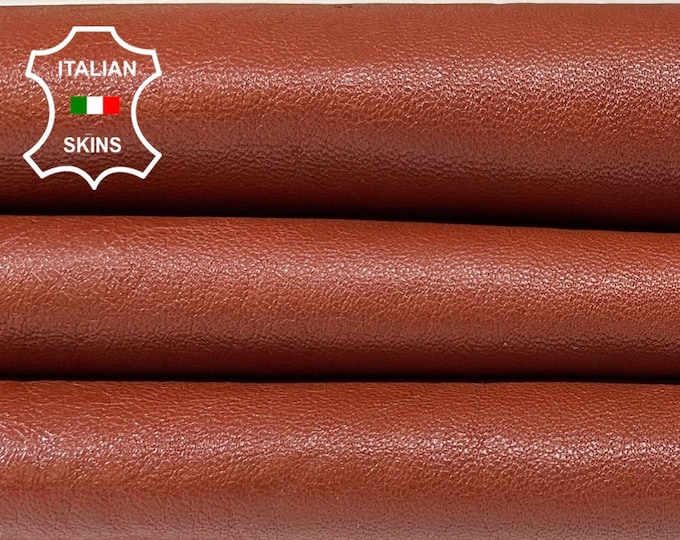 TERRACOTTA ORANGY BROWN Vegetable Tan Thick Soft Italian Lambskin Lamb Sheep Leather hides hide skin skins 7sqf 1.1mm #B1376