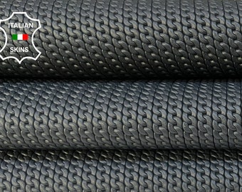 DARK GREY CHAIN Textured Embossed Print On Thick Italian Goatskin Goat Leather hide hides skin skins 7+sqf 1.1mm #B8822