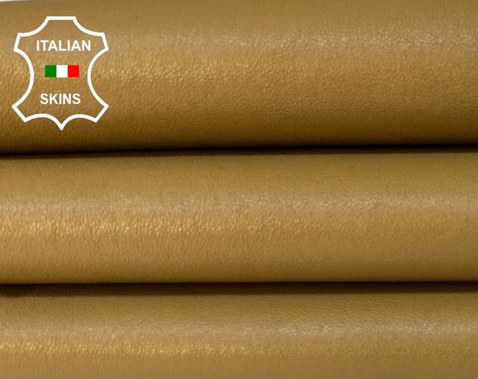 KHAKI DARK Beige Soft Italian STRETCH Lambskin Lamb Sheep Leather hide hides skin skins 4+sqf 0.8mm #B3949