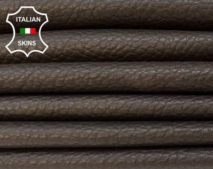 DARK BROWN GRAINY Thin Soft Italian Lambskin Lamb Sheep Leather pack 8 hides skins total 50sqf 0.6mm #B4099