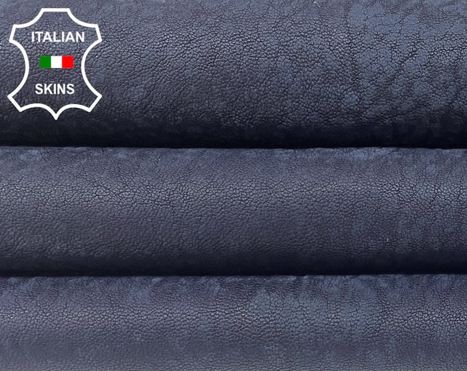 DARK BLUE STONEWASH Vintage Look Thick Italian Goatskin Goat Leather hides hide skin skins 6+sqf 1.3mm #B1414