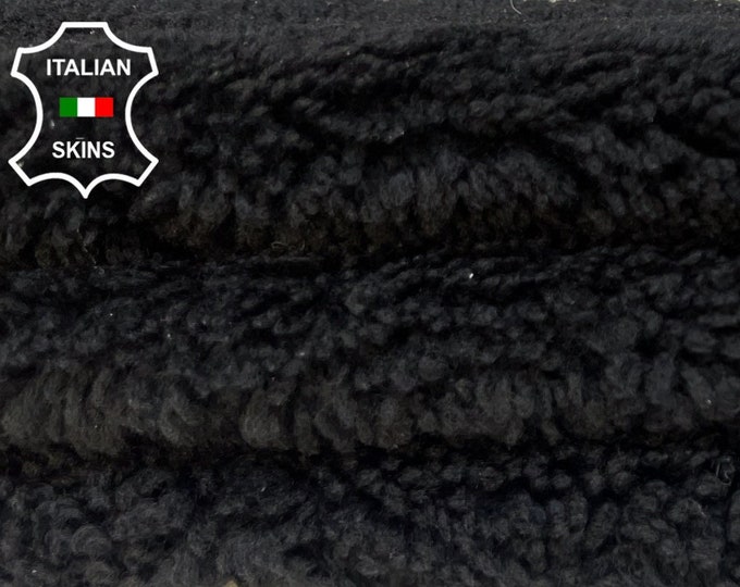 BLACK Hair On sheepskin shearling fur hairy sheep Italian leather hide hides skin skins 24"x32"  #B3991
